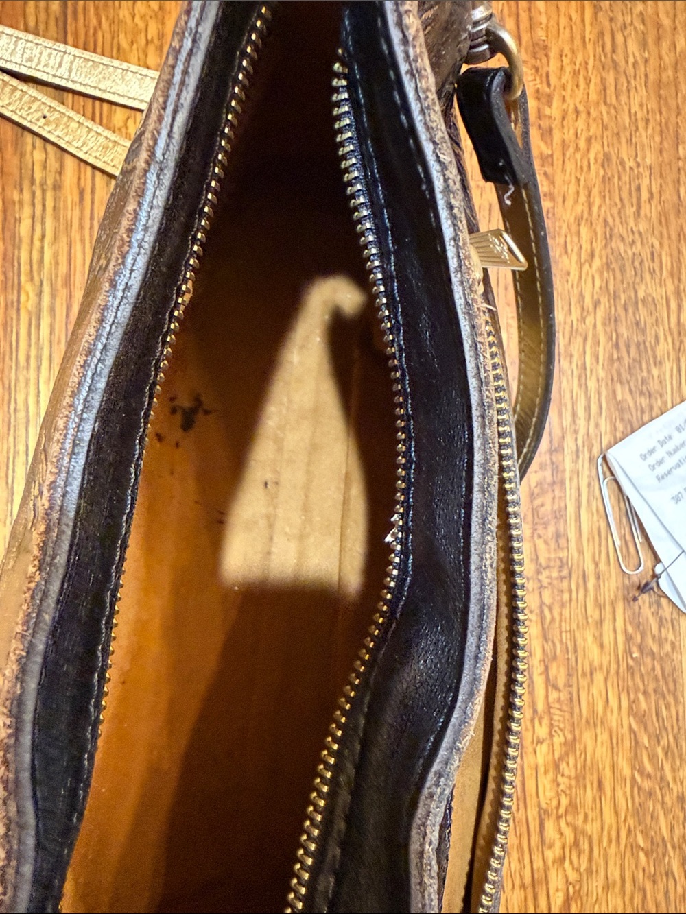 Patricia Nash Black Leather Embossed Crossbody with Gold Trim - Picture 11 of 11